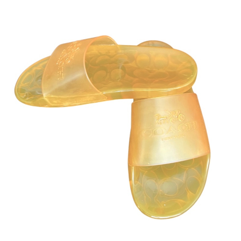 COACH || ULYSSA RUBBER SLIDE-IN || BUTTERCUP YELLOW || SIZE: 7